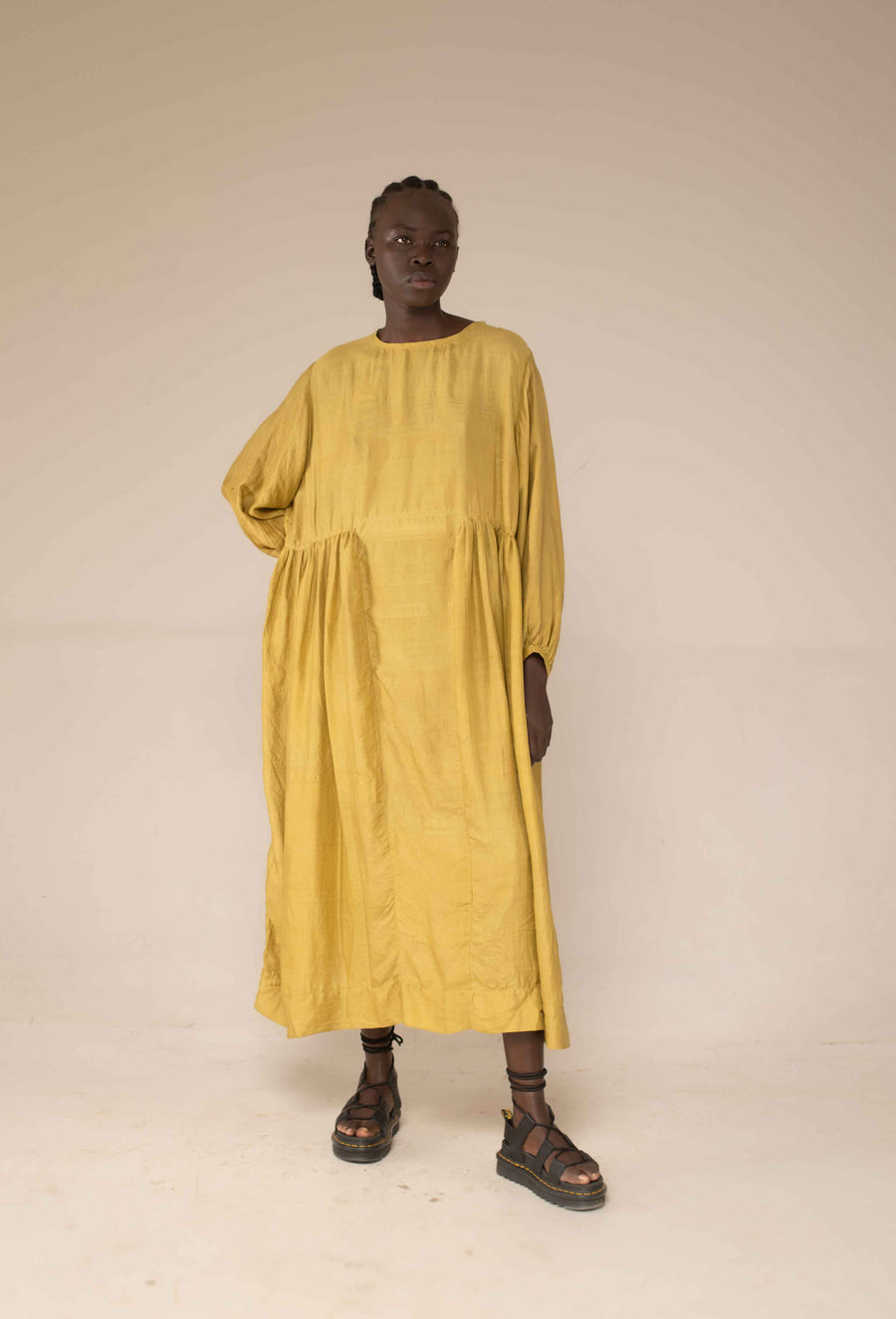 Balloon dress - chartreuse