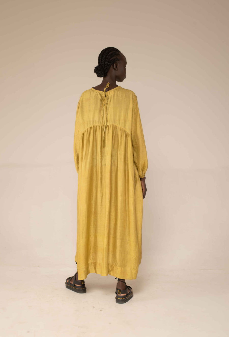 Balloon dress - chartreuse