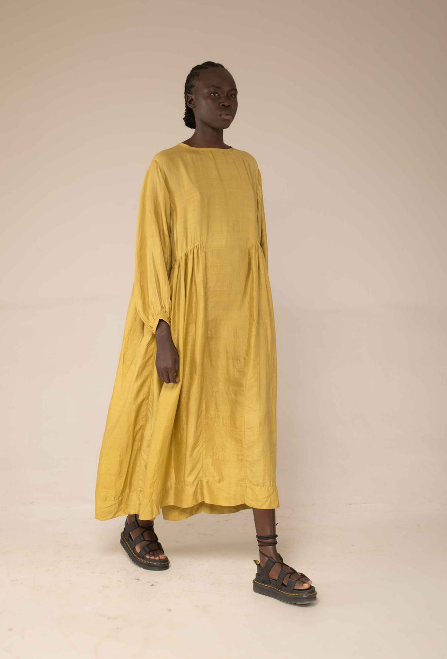 Balloon dress - chartreuse