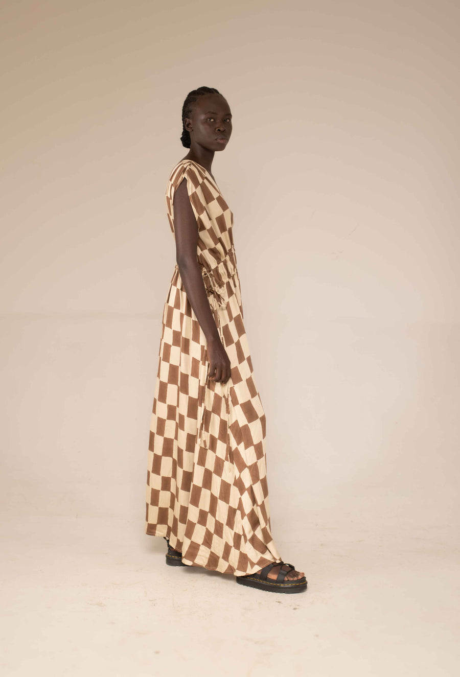 Cleo dress - Block print mocha