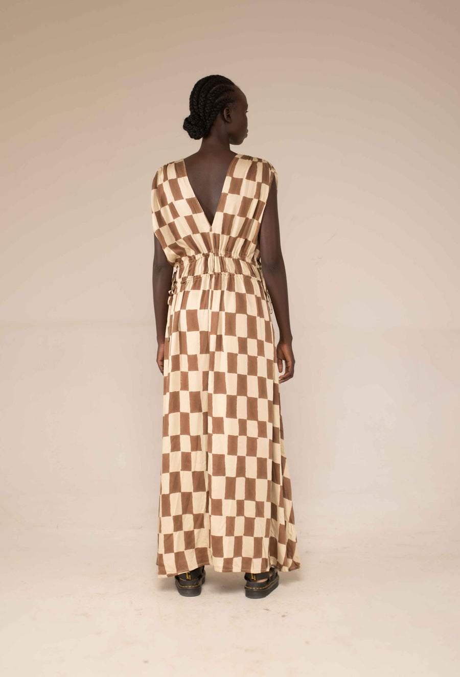 Cleo dress - Block print mocha