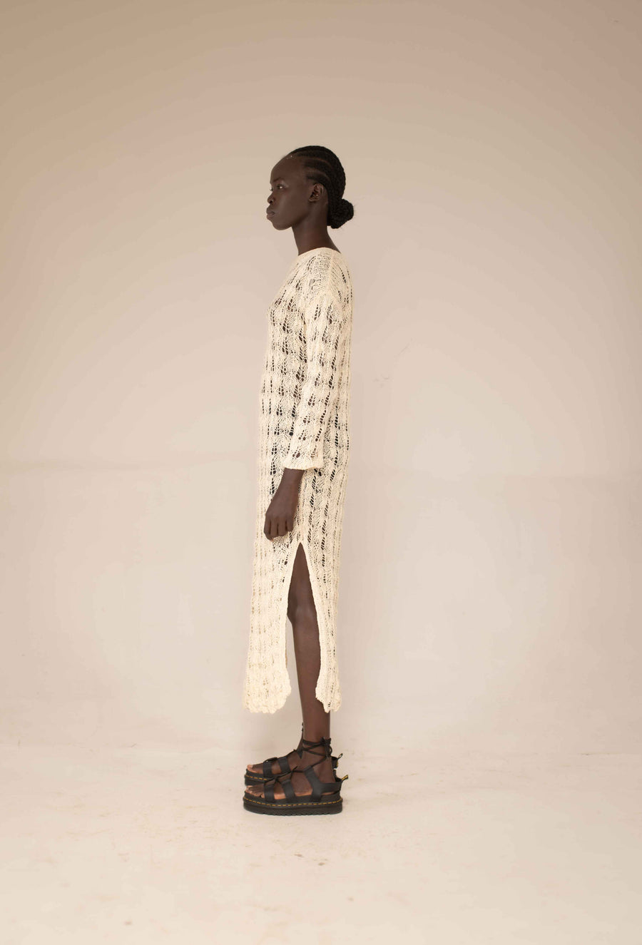 Knitted silk and cotton slip