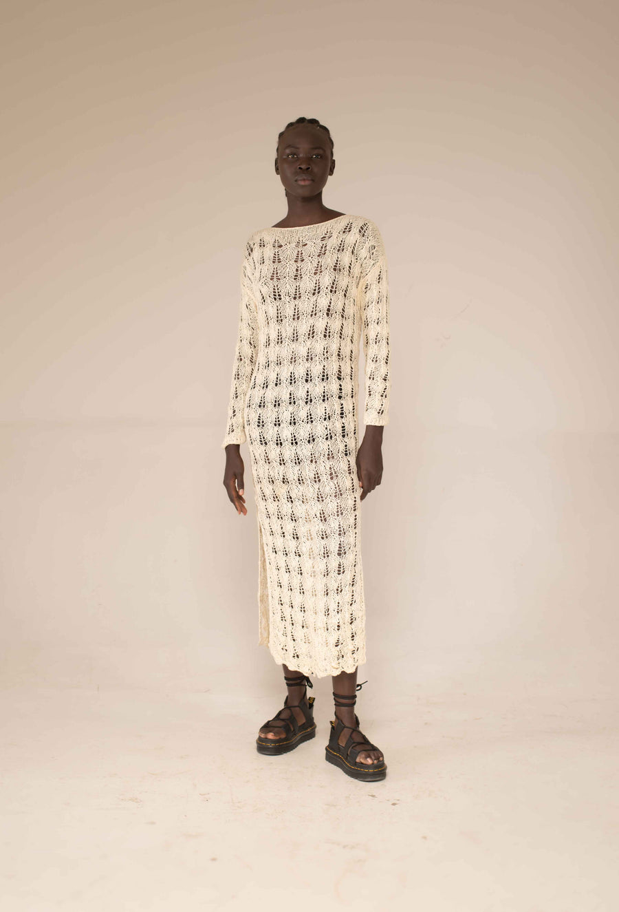 Knitted silk and cotton slip