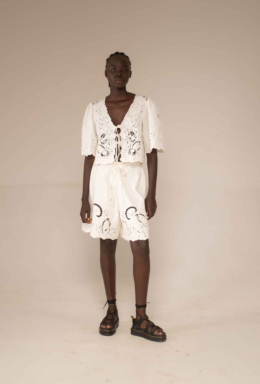 Sailor shorts- Crab cut out embroidery