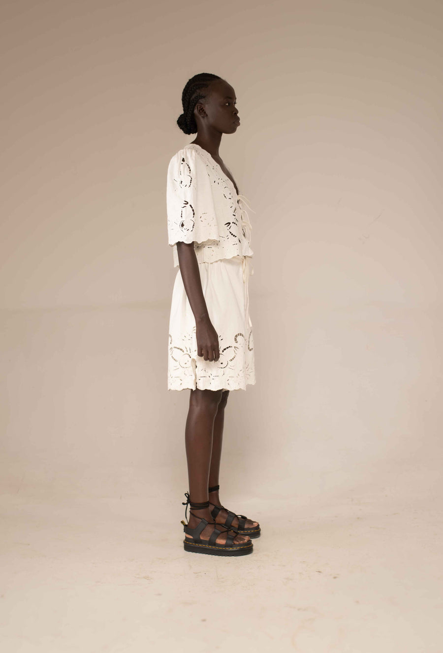 Sailor shorts- Crab cut out embroidery