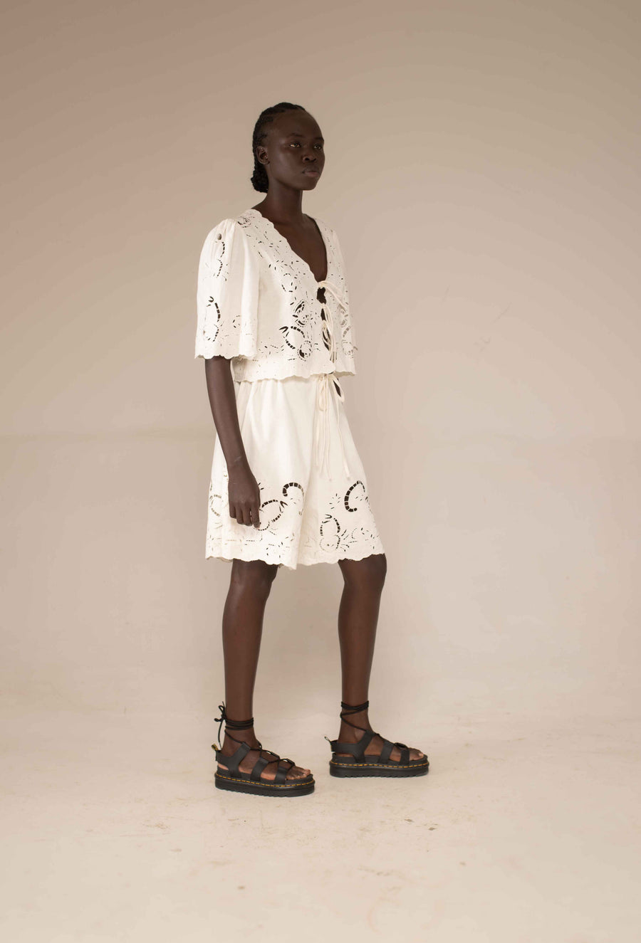 Sailor shorts- Crab cut out embroidery