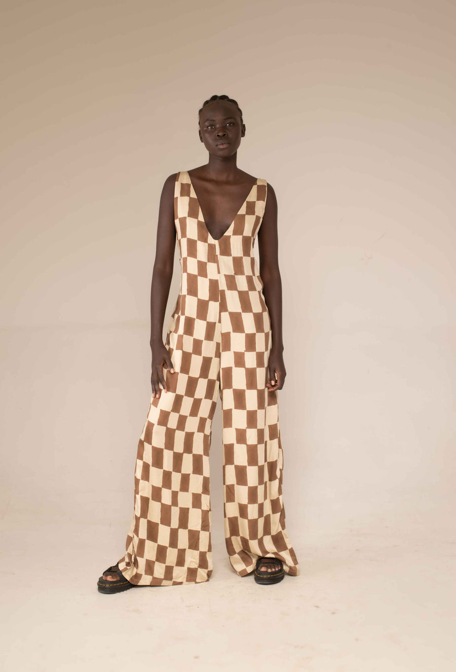 Onesie - Block print mocha