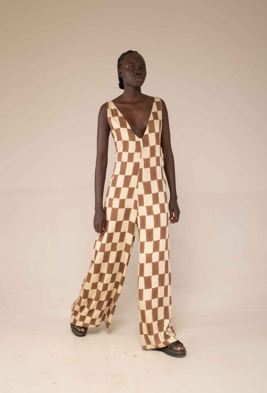 Onesie - Block print mocha