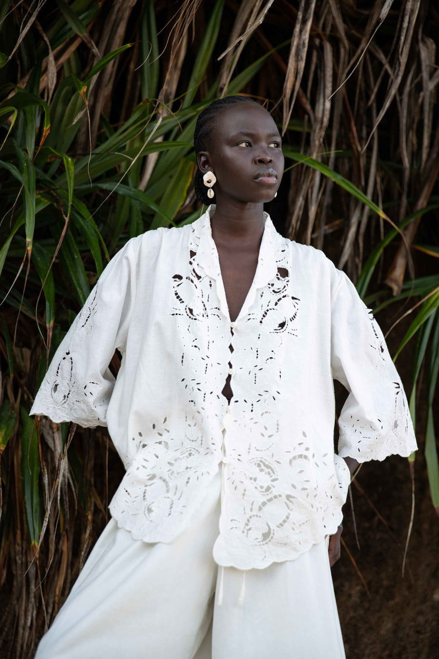 Sarabi Shirt - Crab cut out embroidery