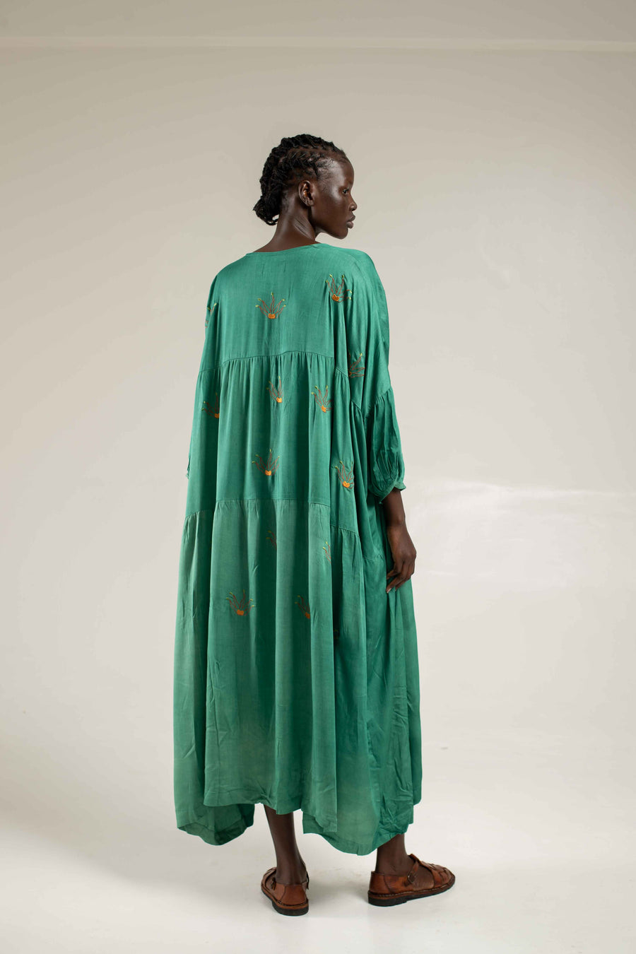 Embroidered Maxi - Emerald