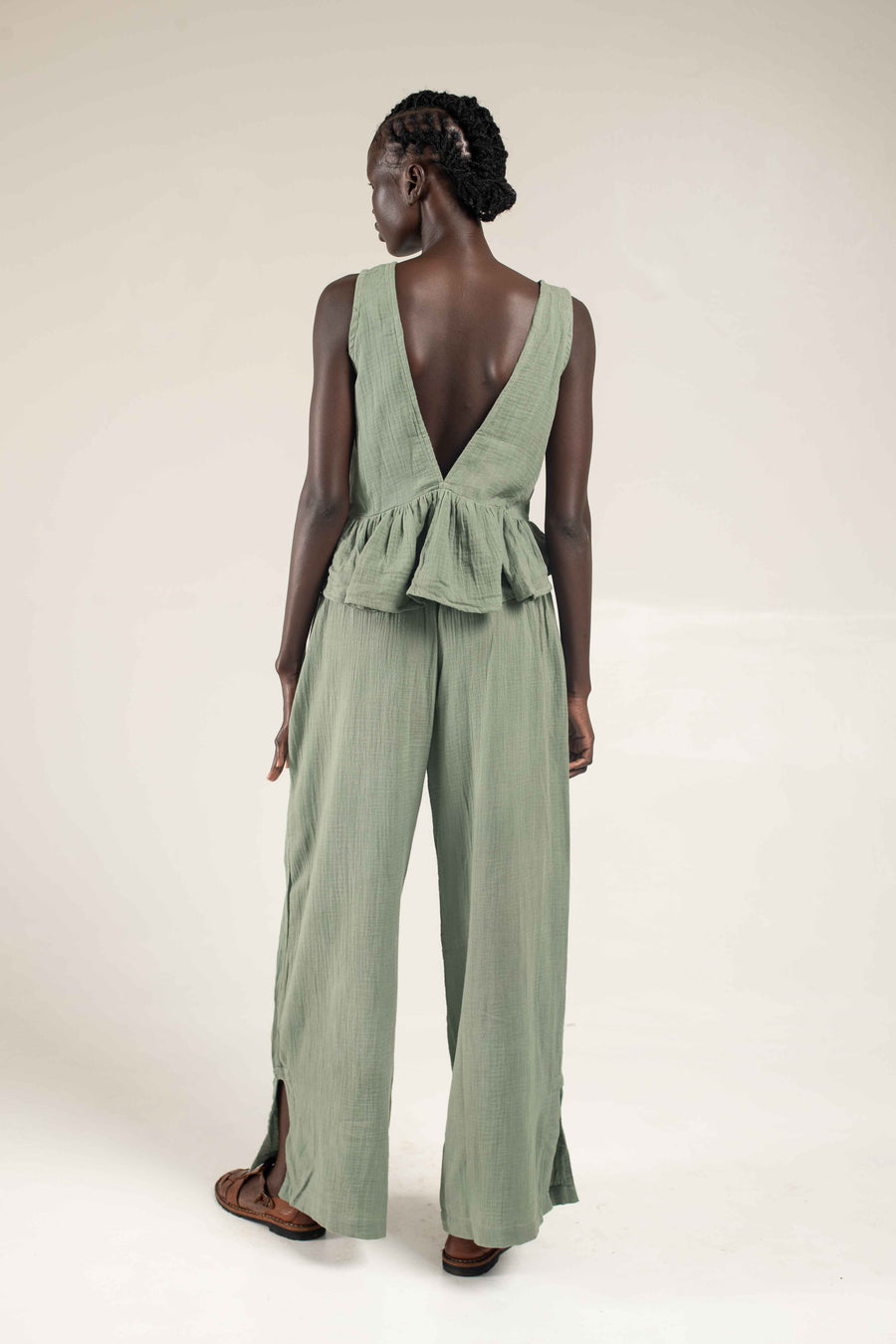 Wide leg pants Moss