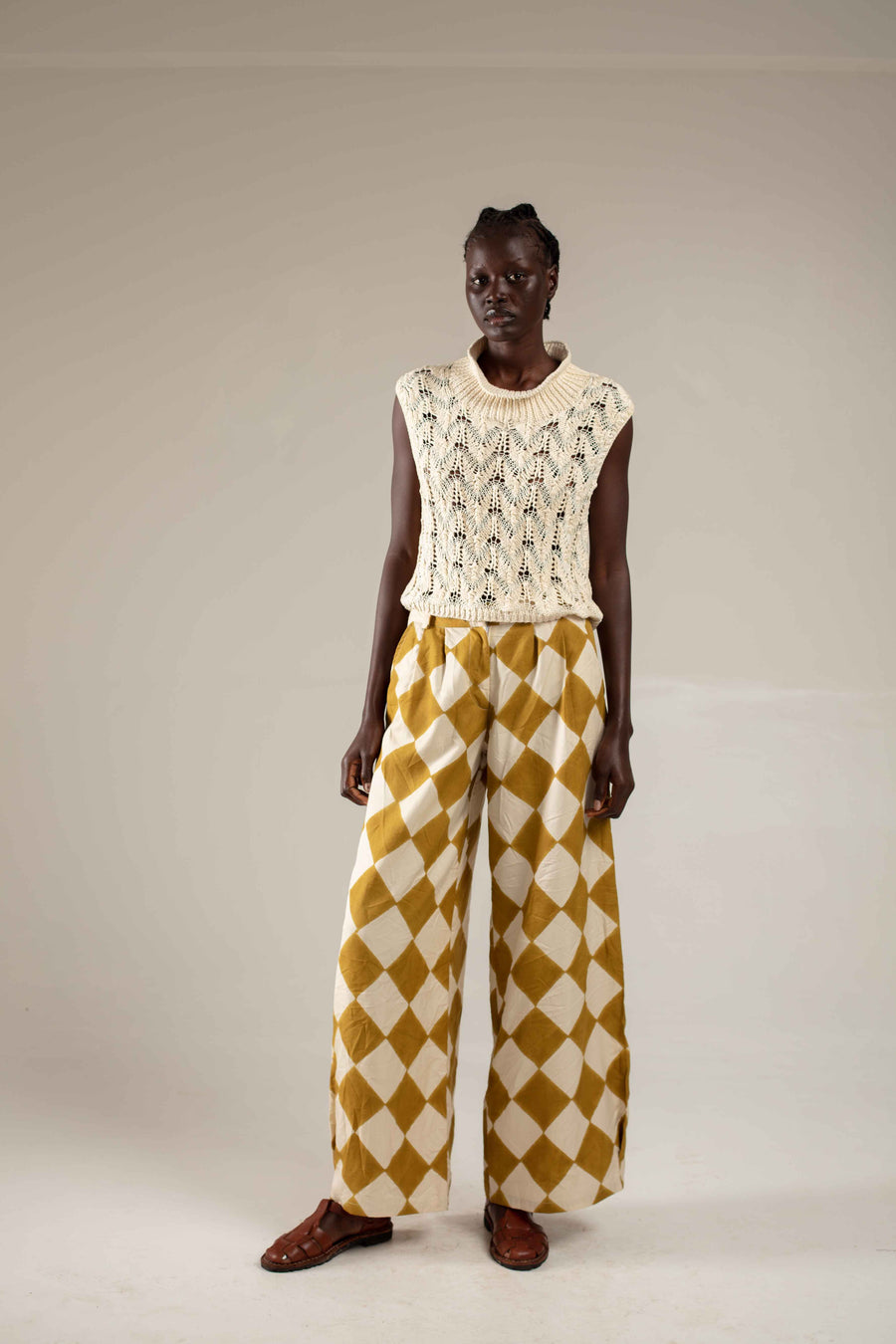 Balloon Trousers mustard diamond