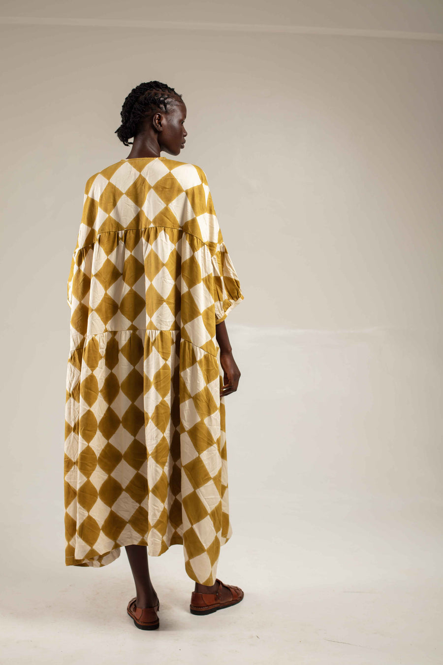 Block print Mustard maxi