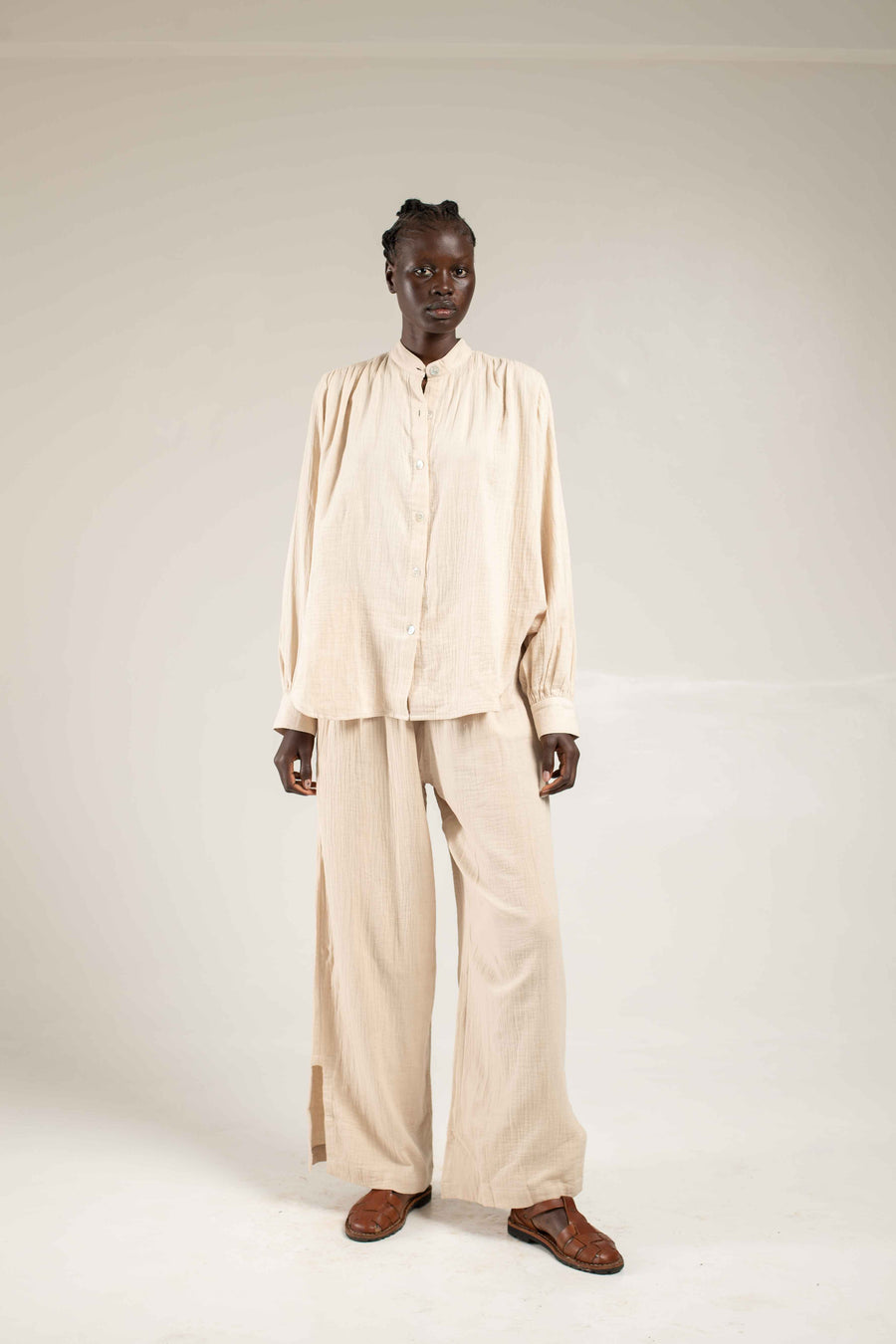 Wide leg pants Oat