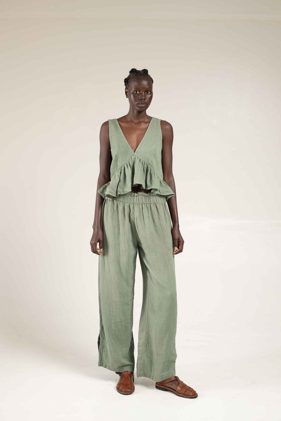 Wide leg pants Moss