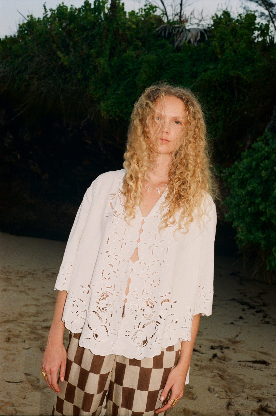 Sarabi Shirt - Crab cut out embroidery