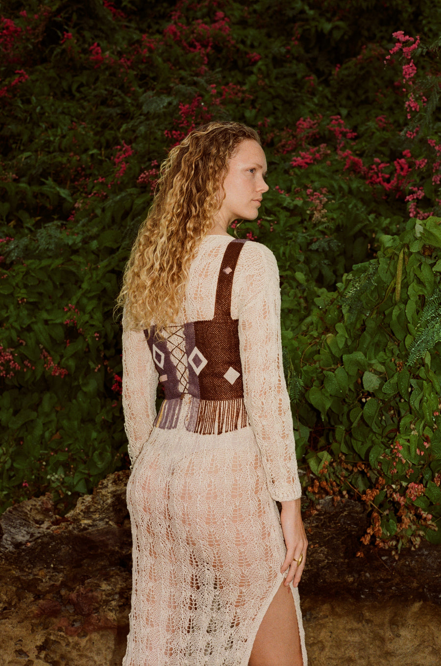 Knitted silk and cotton slip