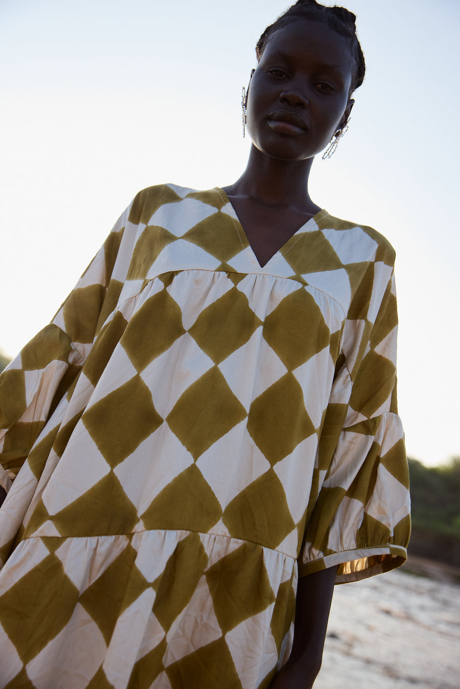 Block print Mustard maxi