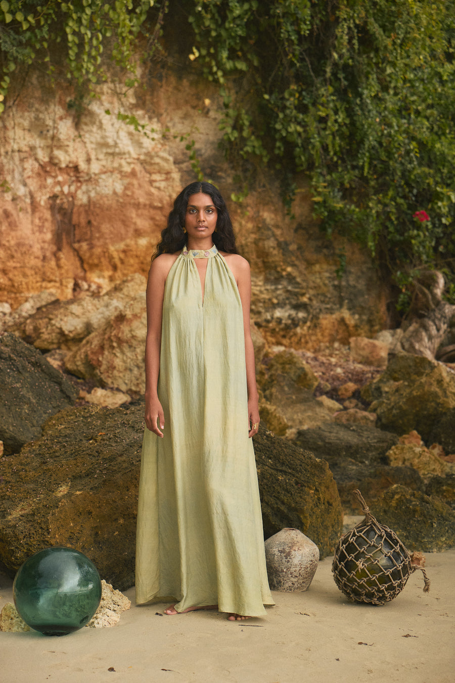 Halter neck dress - Sea