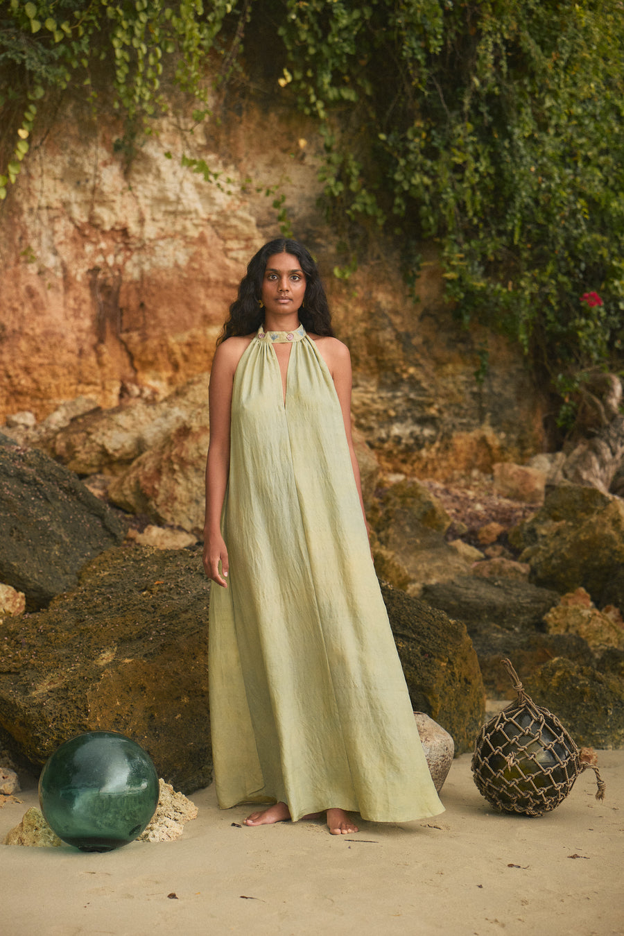 Halter neck dress - Sea