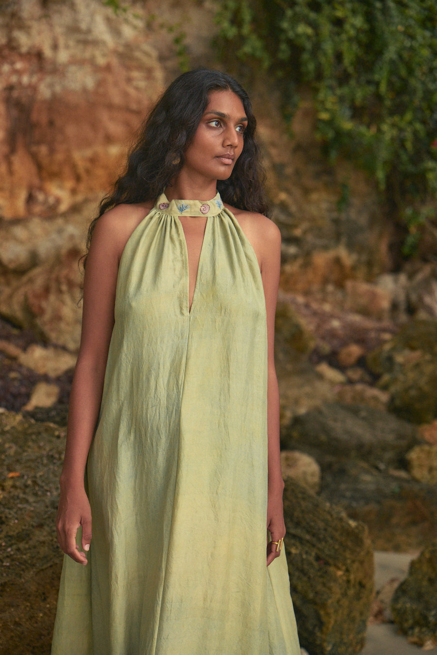 Halter neck dress - Sea