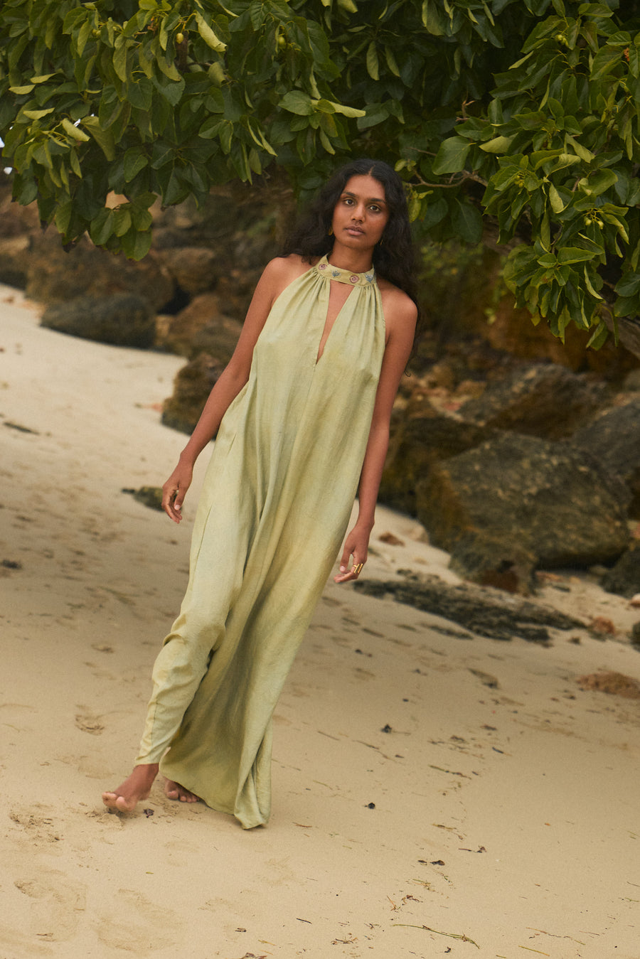 Halter neck dress - Sea