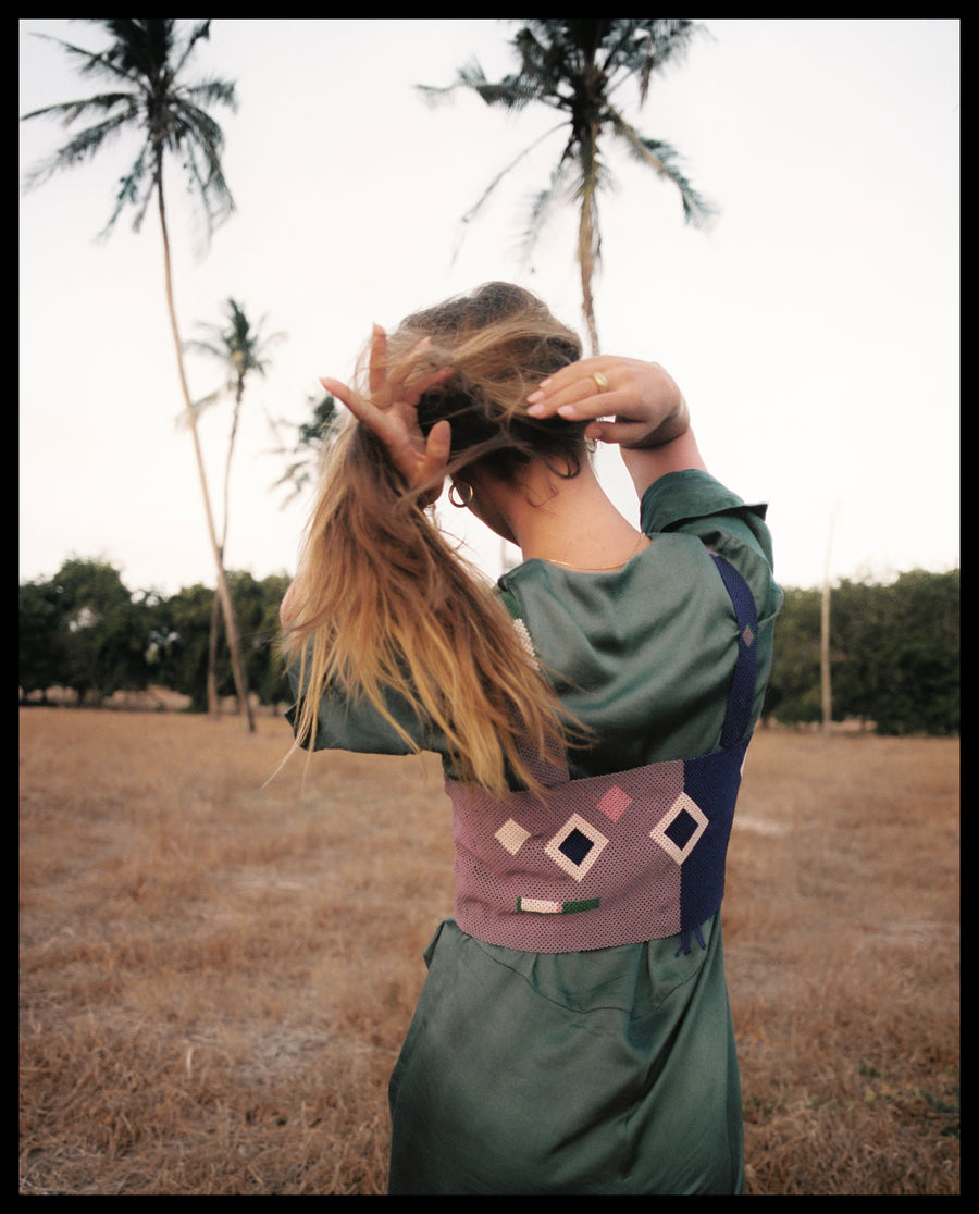 Beaded top - AUBERGINE