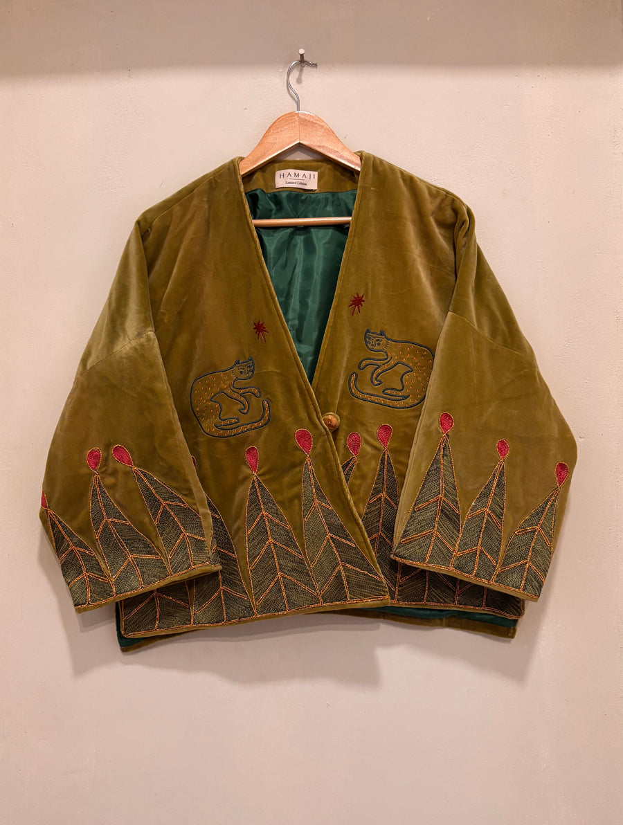 Vintage velvet caracal Jacket - Algi