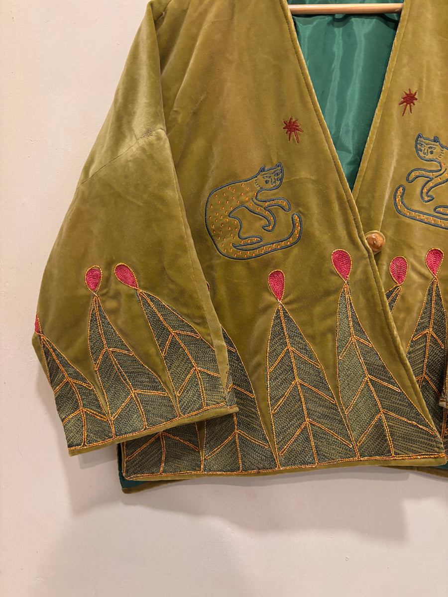 Vintage velvet caracal Jacket - Algi