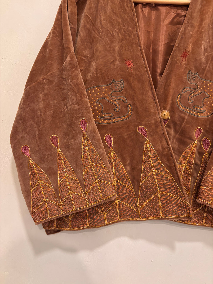 Vintage velvet caracal Jacket - Caramel