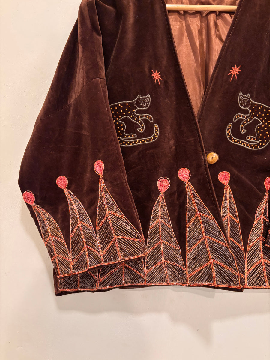 Vintage velvet caracal Jacket - Mocha