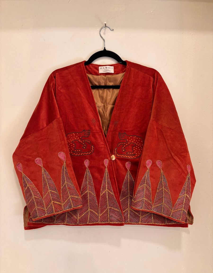 Vintage velvet caracal Jacket - Terra