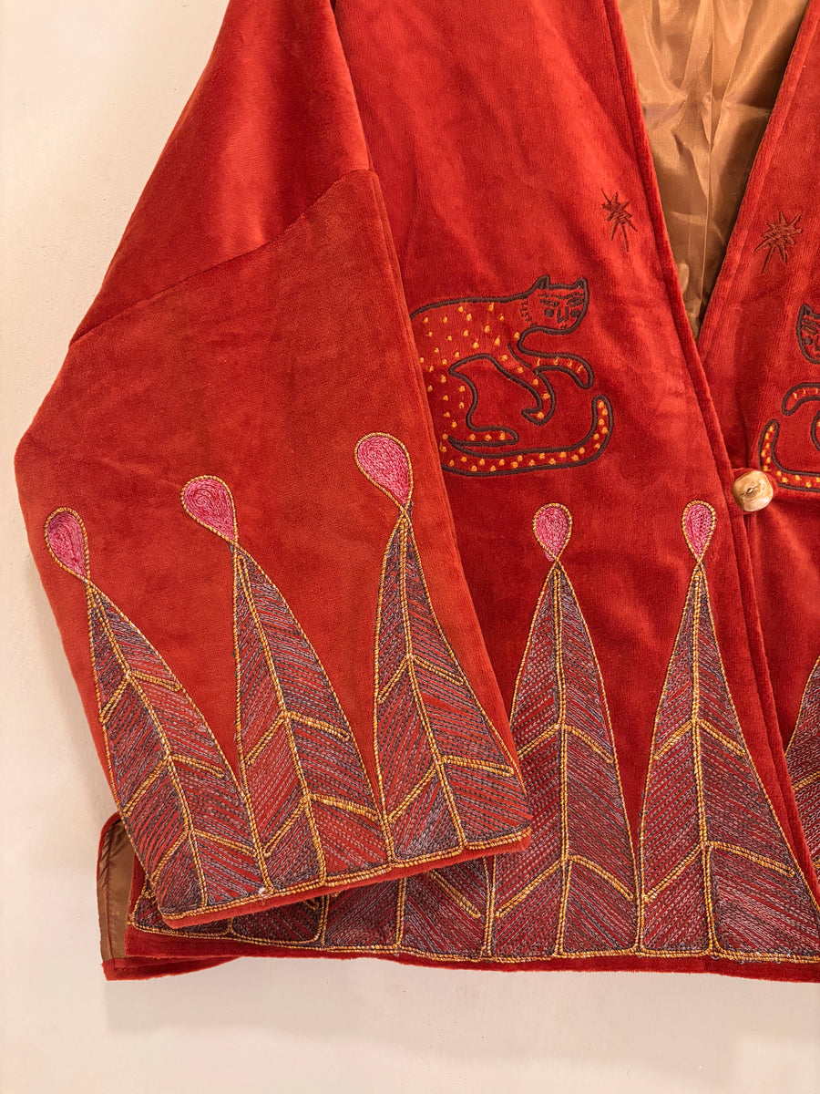 Vintage velvet caracal Jacket - Terra