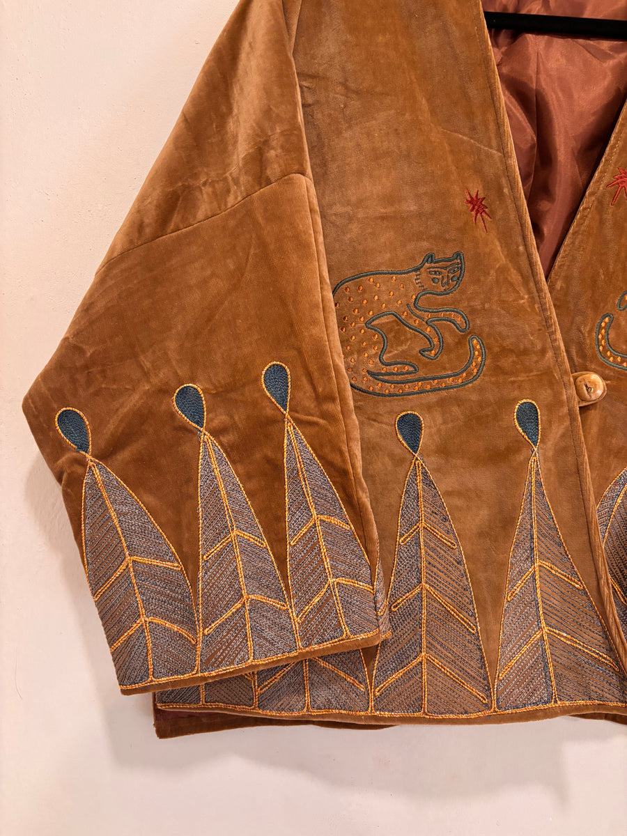 Vintage velvet caracal Jacket - Olive