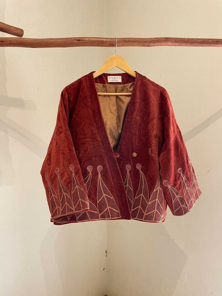 Vintage velvet caracal Jacket - RUFUS RED