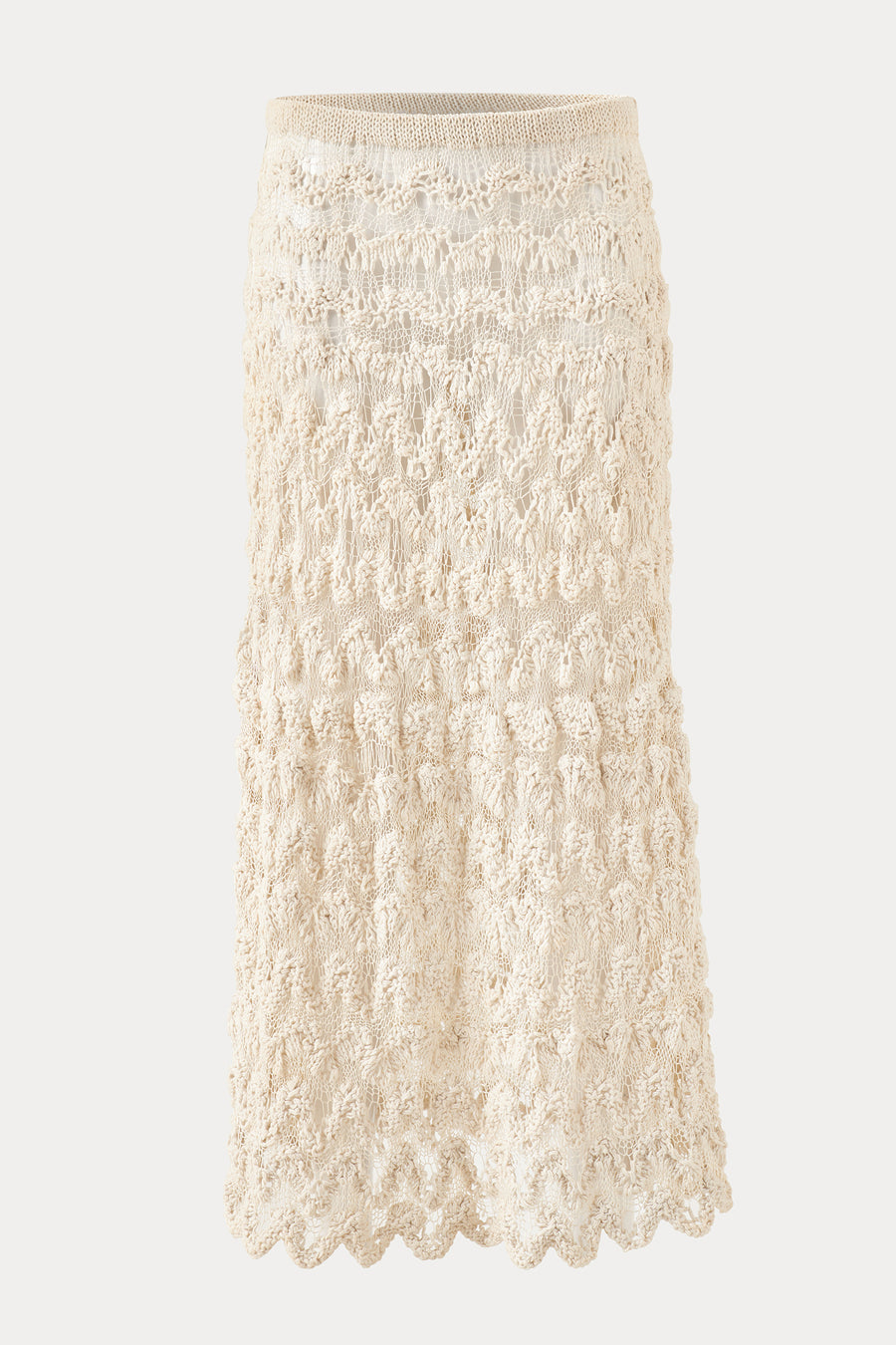 Hand spun silk and cotton knitted skirt